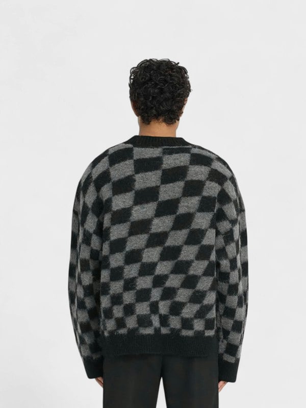 Represent X Belstaff Checkerboard Knit Sweater Shadow