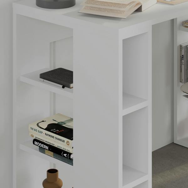 Decortie Modern Colmar 106cm Working Desk Particleboard 3 Open Shelves Wall Fix H75xW106cm