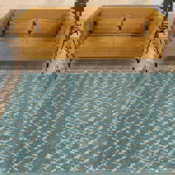 Moroccan shaggy rug rich texture and elegant design floor-heating compatible