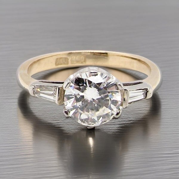 Vintage Tom A Fine 1ct+ Solitaire Diamond Ring