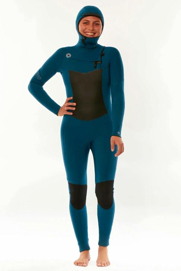 Sisstr 7 Seas 6/5 Hooded Chest Zip Wetsuit - laguna
