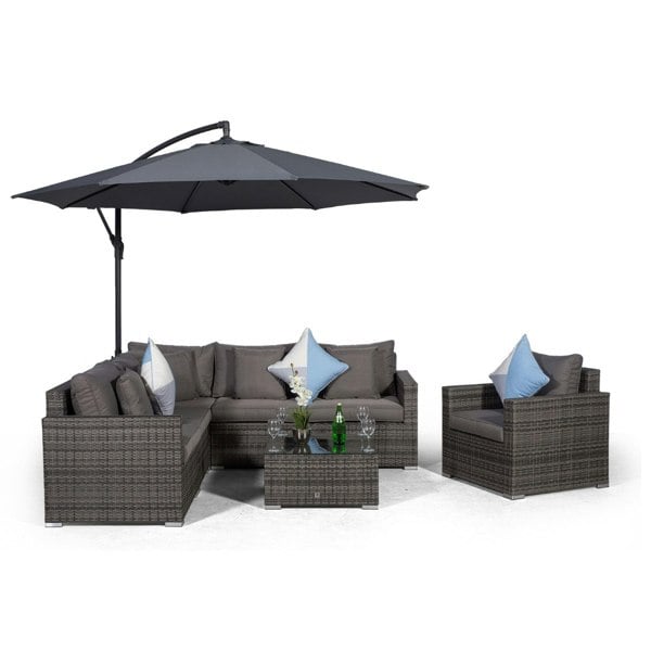 Giardino Havana 6 Seat Rattan Corner Sofa and Armchair Set with Coffee Table