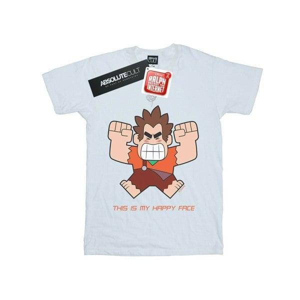 Disney Mens Wreck It Ralph Happy Face T-Shirt - White