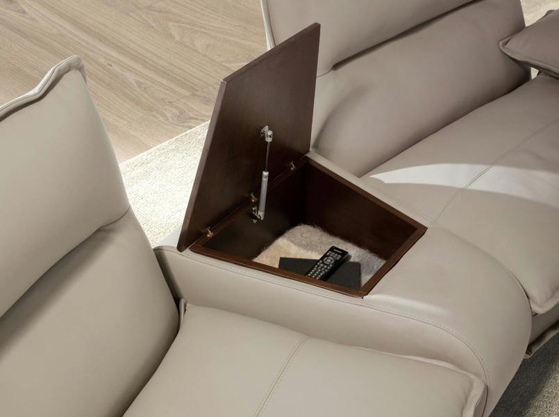 Angel Cerdá 2-Seater Taupe Grey Leather Sofa 6371