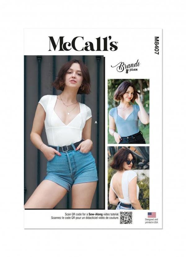 McCalls 8407 Paper Sewing Pattern – Women's Bodysuit & Top, Intermediate