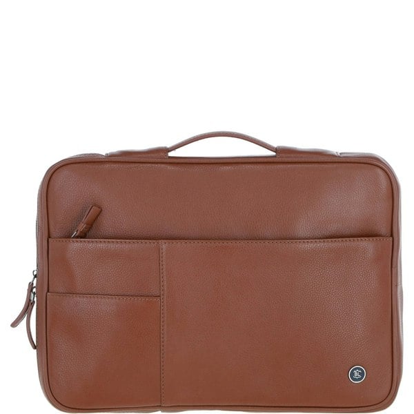 'Minimalist' Real Leather Organizer with Laptop Compartment: 64546