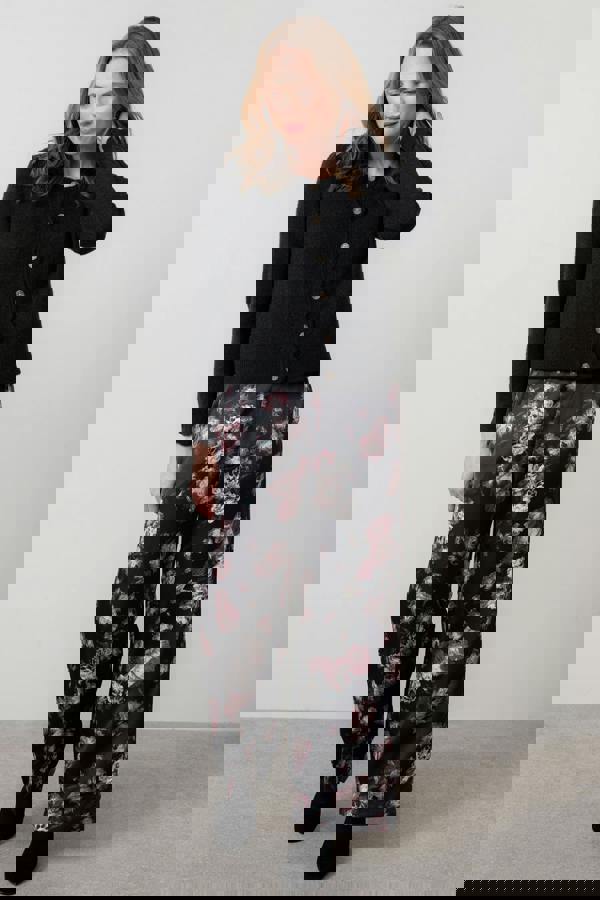 Lily & Me Imogen Pointelle Knit Cardigan Black