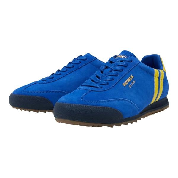 Patrick Mens Dijon Suede Running Trainers - Royal Blue/Yellow/Navy - 