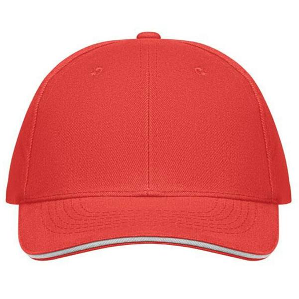 MidOcean Buffalo 6 Panel Baseball Cap - White/Red - 