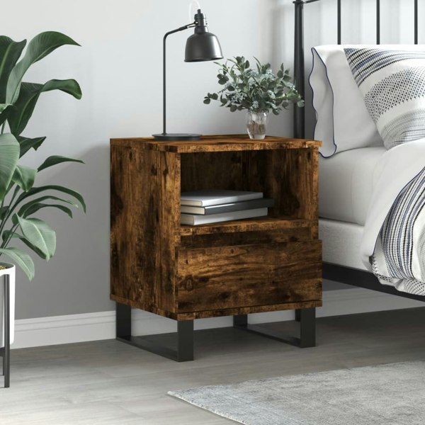 Berkfield Bedside Cabinet Smoked Oak 40x35x50 cm Engineered Wood