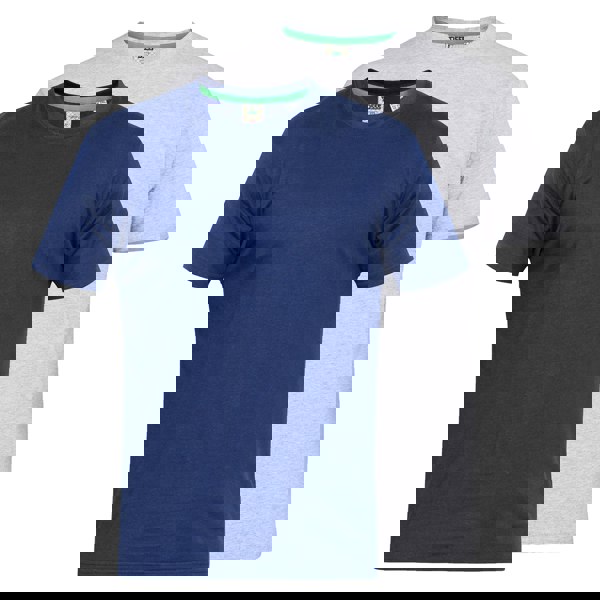 Duke Mens D555 Fenton Kingsize T-Shirt (Pack Of 2) - Navy/Grey