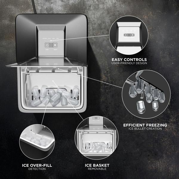 DMD Collective Countertop Ice Maker Machine with Fast Ice in 6–12 Minutes