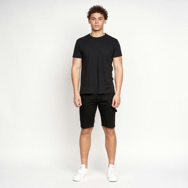 Crosshatch Carpenter Denim Shorts Black Wash
