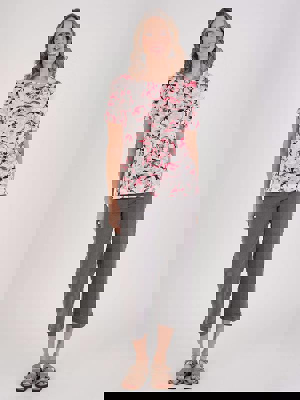 TIGI Rose Bloom Printed Top