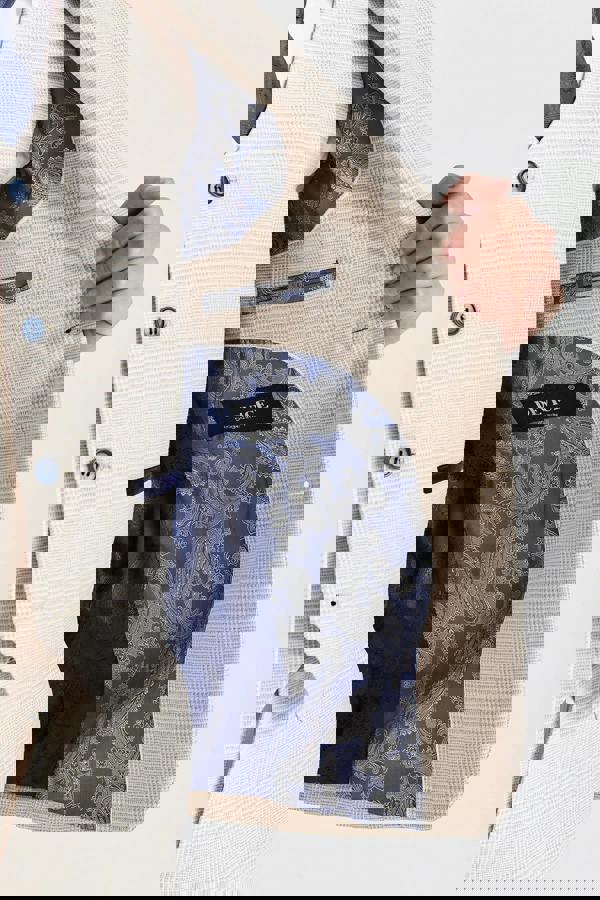 Paul Andrew Regent - Boys Cream 3 Piece Prince Of Wales Checked Suit