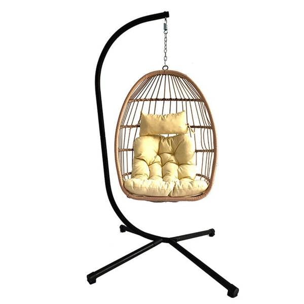 Groundlevel Luxury Hanging Egg Chair with Cushion