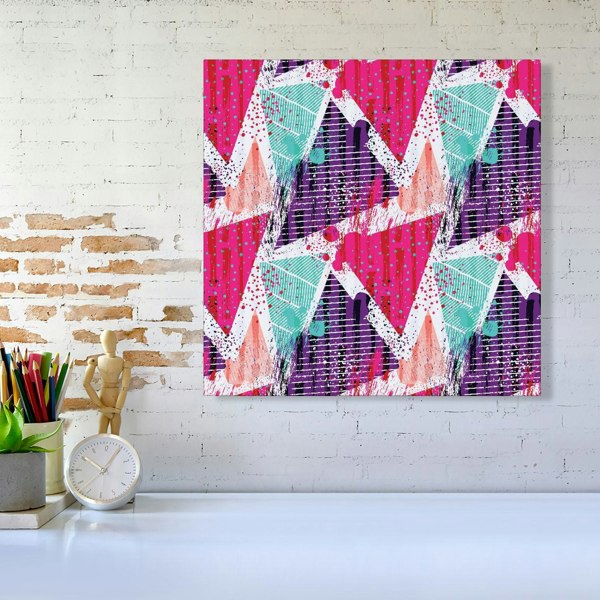 Warren Reed Shabby Geometric Pattern Canvas