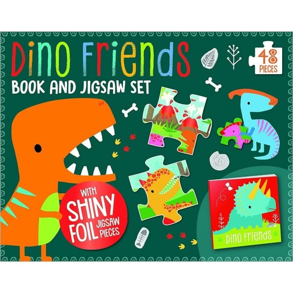 Make Believe Ideas Dino Friends Book and Jigsaw Box Set