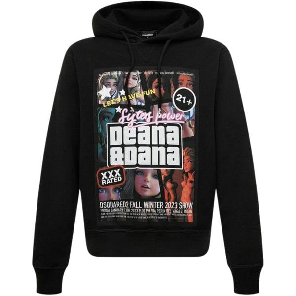 Dsquared2 Sisters Power Deana And Dana Black Hoodie XS