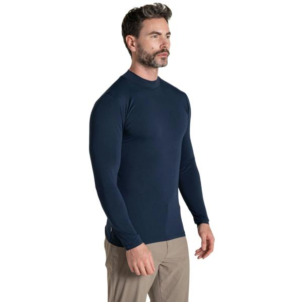 Craghoppers Mens Mock Neck Long-Sleeved Golf Top - Blue Navy - 