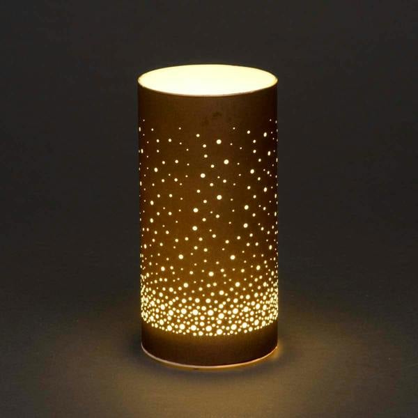 15cm Christmas Decorated Vase Table Snowfall Scene Copper Battery LED Lamp image 2