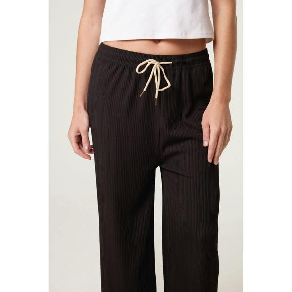 Blue Vanilla Ribbed Wide Leg Trousers