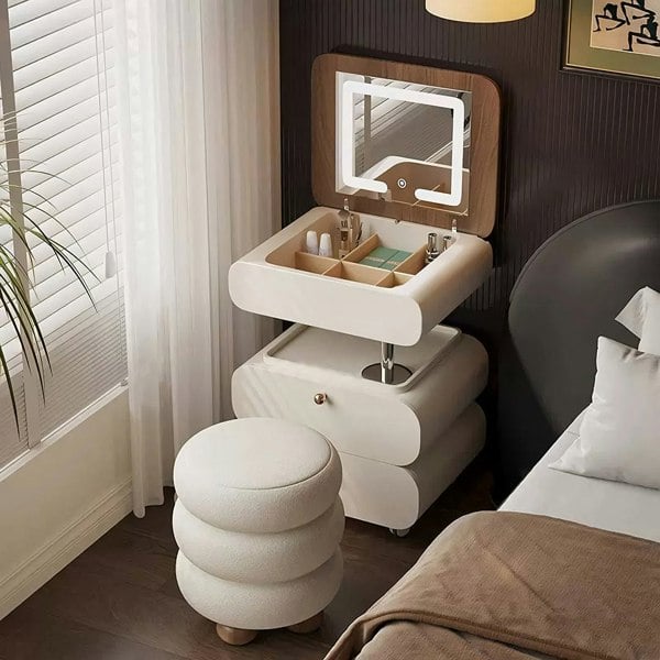 Collins Lift-Up Rotable Dressing Table, Bedside Table-Weilai Concept-Weilai Concept
