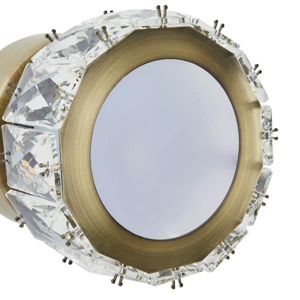 Pagazzi Lighting Dilan Antique Brass & Crystal LED Wall Light