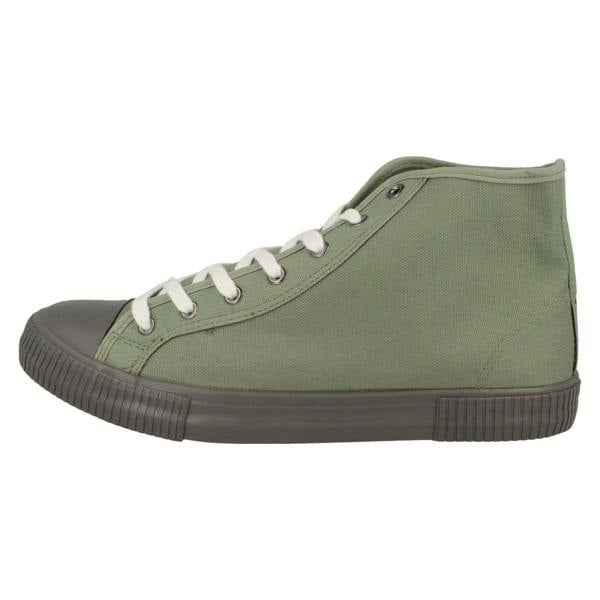 Spot On Mens Spot On Lace Up Hi Top Canvas Shoes A3076