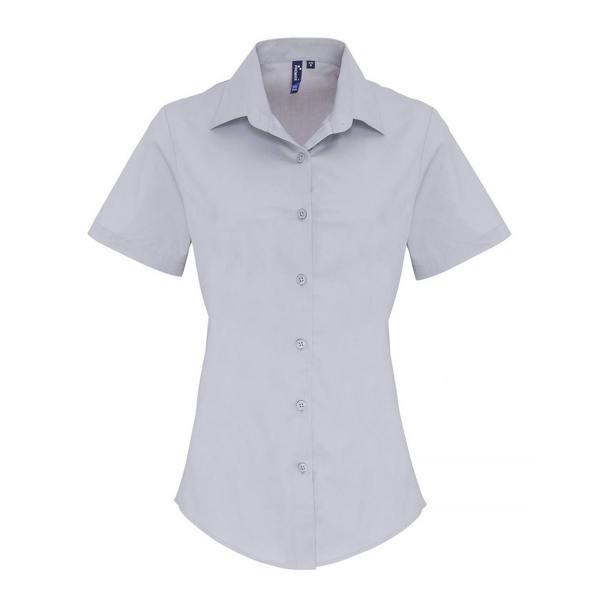 Premier Womens/Ladies Stretch Short-Sleeved Formal Shirt - Silver