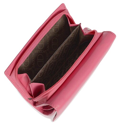 SADDLER PAULA Handmade Leather Trifold Purse – RFID Protected | 8 Card Slots, ID Window & Rear Zip Pocket | Gift Boxed
