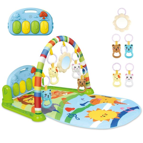 deAO Toys 4-in-1 Baby Mat Kick and Piano Gym Music and Soft Light Detachable Activity Toys