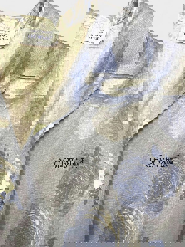 Off - White Staff Flowers Linen Shirt Blue - Supplied FashionOff White