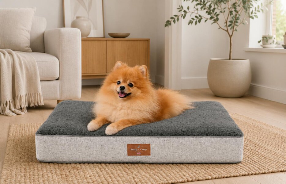 Snug and Cosy Pets Heritage Tweed Orthopaedic Pet Lounger - Comfort & Support