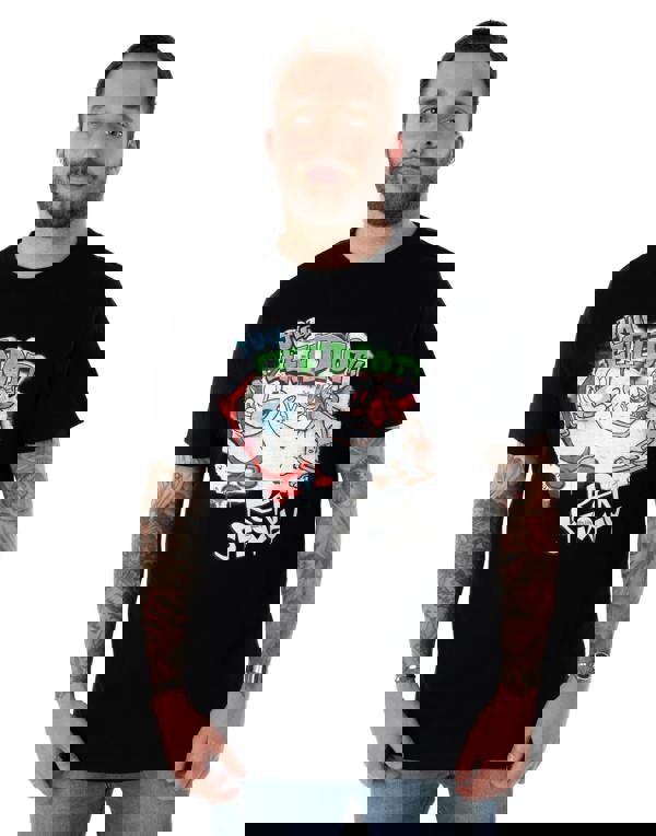 Ren & Stimpy Unisex Black Graffiti Short Sleeved T-Shirt