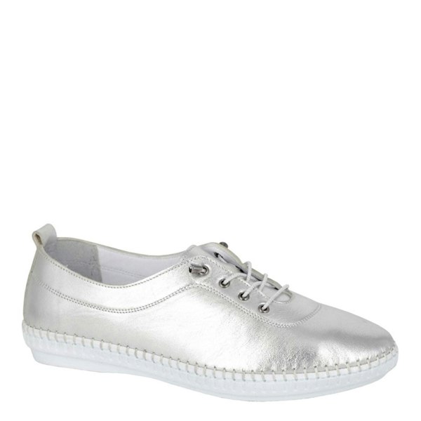 Mod Comfys L 932 Elastic Lace Up Comfort Shoes - Silver