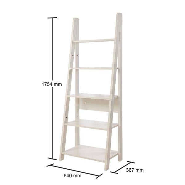 Timber Art Design Riva Retro 5 Tier Ladder Bookcase Display Shelf Unit