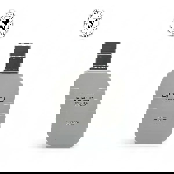 White perfume bottle labeled 'Chase Silver' by Vitesse Parfums on a white background