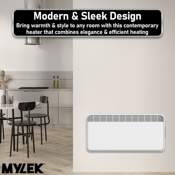 MYLEK WiFi Electric Panel Heater Radiator Smart Wall Mounted or Freestanding Heater with App Control 2kw