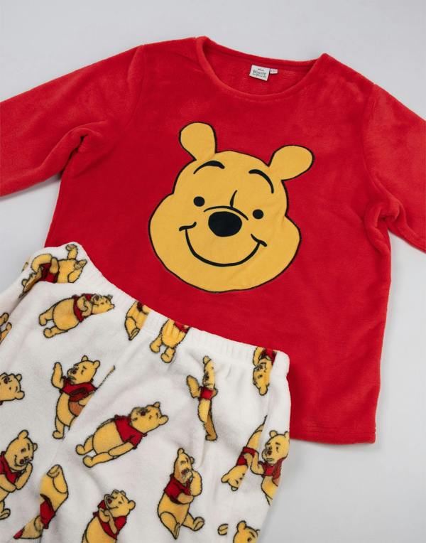 Winnie the Pooh Womens Red Bear Long Sleeve Long Leg Pyjama Set