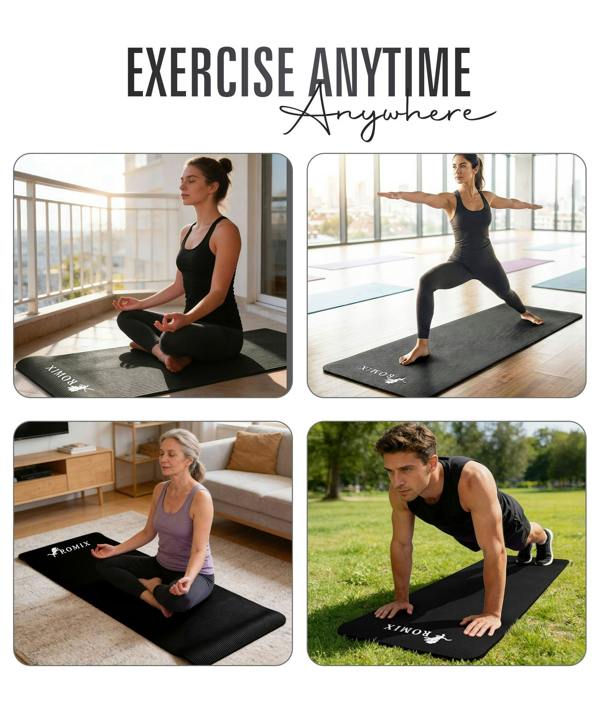 ROMIX Yoga Mat 15MM Black