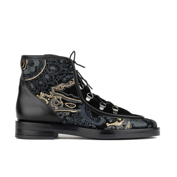 Embassy London Hedera - Black & Grey & Gold - Women's Suede Alpine Boot