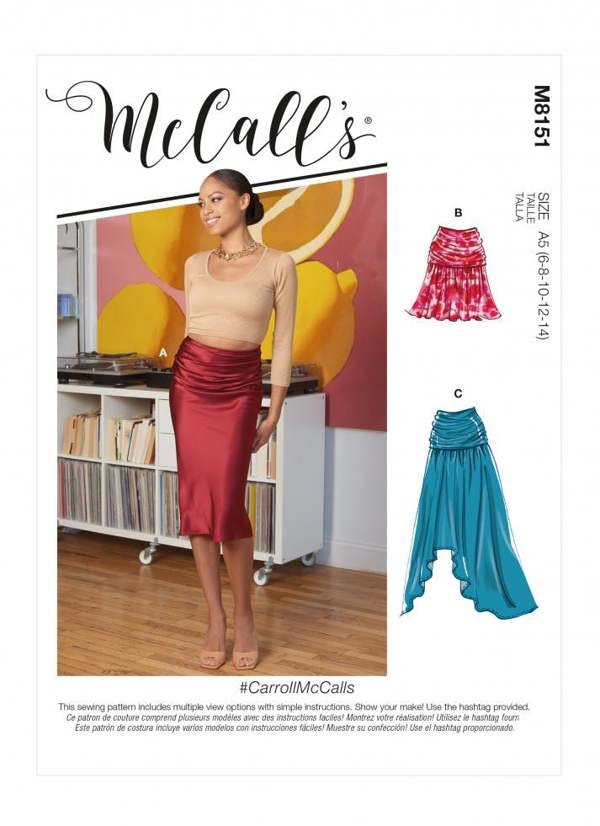 McCalls 8151 Paper Sewing Pattern – Women's Skirt, Intermediate