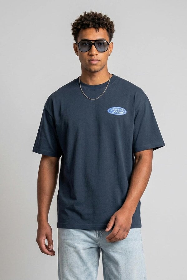 London Attitude Oversized  Vintage Motorsport Back Print T-Shirt