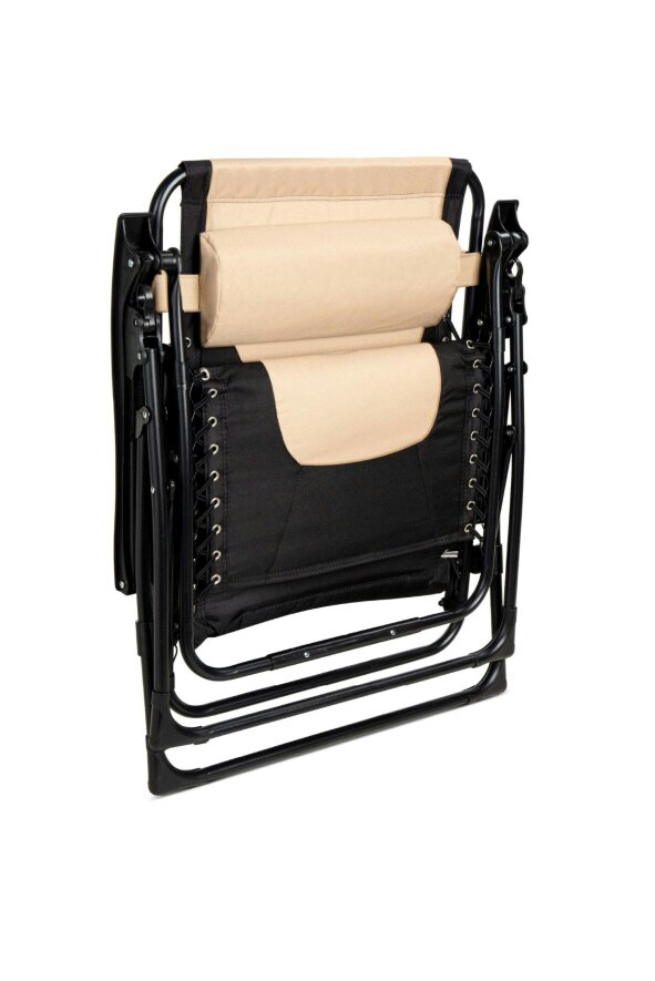 Groundlevel Set of 2 Luxury Extra Wide Gravity Garden Sun Lounger / Relaxer Chair Pair
