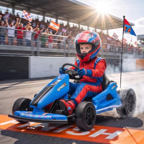AIYAPLAY 24V Electric Drift Go Kart for Kids with Dual Motors