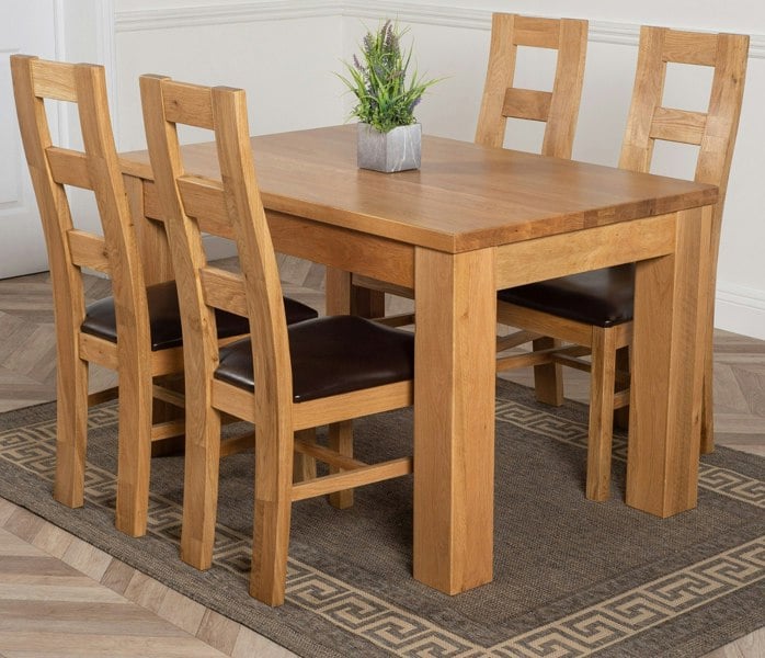 That's Furniture Dakota Small Oak Dining Table with Yale Oak Chairs