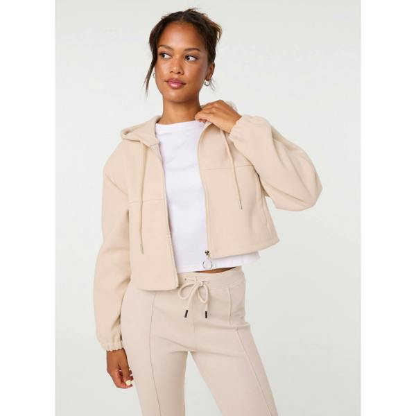 Pink Vanilla Cropped Zip Through Hoodie