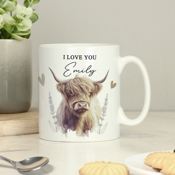 Personalised Memento Company Personalised Highland Cow Mug