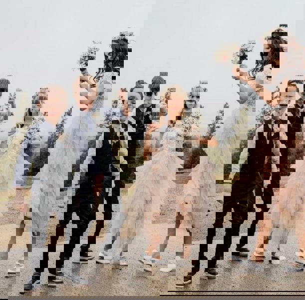 Children playing at a wedding
